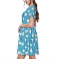 thumbnail image 2 of Balery Cute Healthy Teeth Vestidos sueltos de manga corta para mujer, vestidos de verano 2025, vestidos casuales de corte A con vuelo., 2 of 6