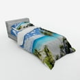 thumbnail image 3 of Ambesonne Tropical Bedding Set 4 Pcs, Barbados Beach Ocean, Queen, Multicolor, 3 of 3