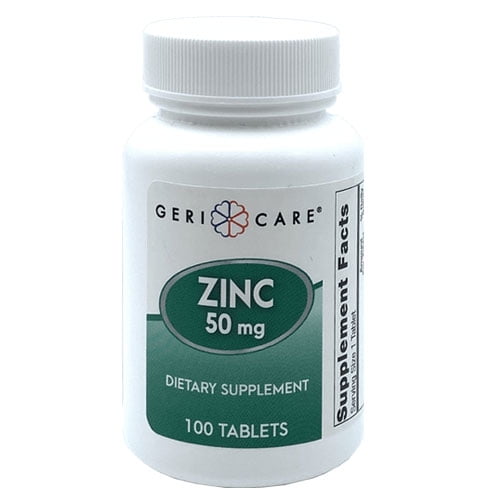 GeriCare Zinc Dietary Supplement 50mg 100 Tablets