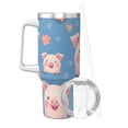 thumbnail image 2 of Pofeuu Cute Pig Flowers Print 40oz Ice Bully With Handle And Straw Stainless Steel Vacuum Insulated Cup And 2 In 1 Straw Lid, 2 of 8