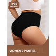 thumbnail image 3 of 5-Pack Plus Size Womens High-Waist Jacquard Panties Multicolor, 3 of 5