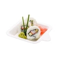 thumbnail image 2 of Small Bagasse Tasting Plate, Mini Tasting Plate - Durable All Natural, Biodegradable, Disposable Material - 4" x 5" - White - 100ct Box - Restaurantware, 2 of 4
