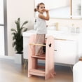 thumbnail image 2 of Gymax Tour de Cuisine Polyvalente pour Enfants Tour Debout pour Enfants Tabouret d'Appoint pour Enfants Rose, 2 of 10