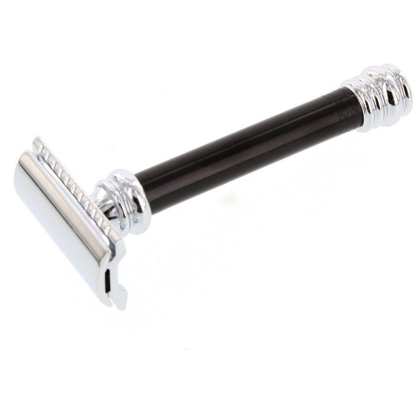 Merkur Black Handle 38 HD Barber Pole Safety Razor (38BLK)