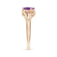 thumbnail image 3 of ANGARA Natural 0.7 Ct. Amethyst with Diamond Side Stones Ring in 14K Rose Gold for Women (Ring Size: 4), 3 of 8