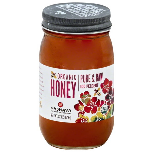 Madhava Organic Honey, 22 oz, (Pack of 6)