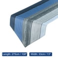 thumbnail image 2 of Camino de Mesa Unique Bargains de Algodón Lino Azul y Gris 108' x 13', 2 of 6
