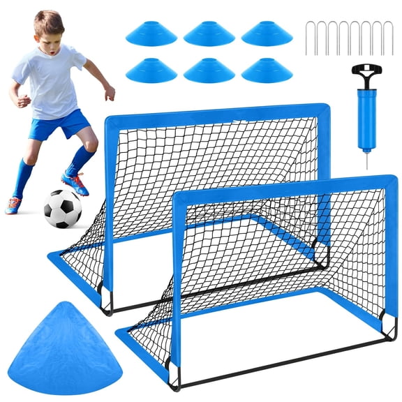 Kids Soccer Goal for Backyard Set - 2 Set of 6X4 / 4X3 ft Toddler Soccer Nets Training Equipment,Soccer Ball,Pop Up Portable Soccer Set for Kids and Youth Games and Training Goals Ages 3-16 Gift