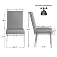 thumbnail image 3 of Kithkasa Modern Faux Leather Upholstered Dining Chair Set of 2，Armless Chairs with Chromed Metal Legs for Kitchen Dining Room,Grey, 3 of 8