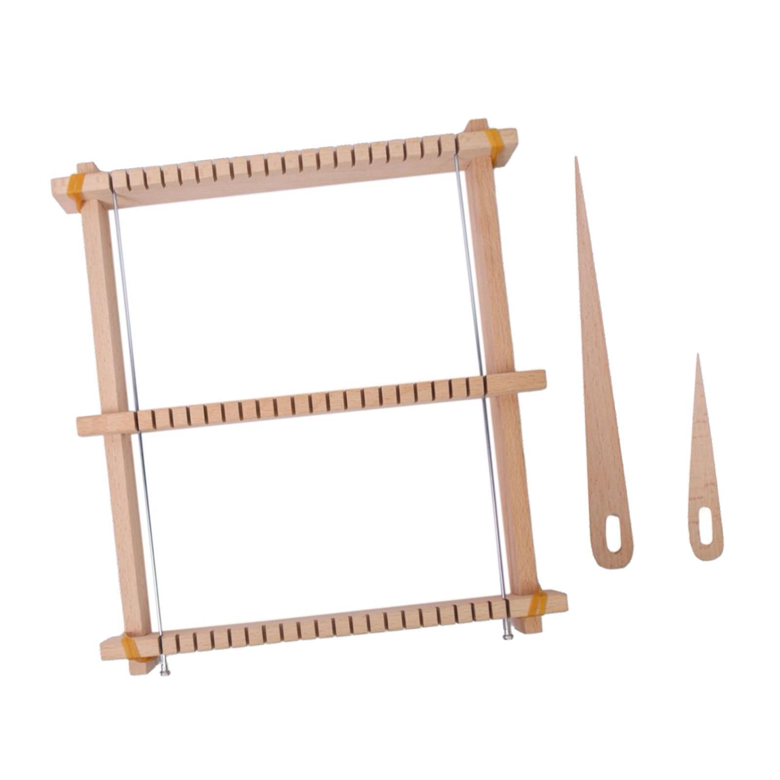 balikha Wooden Weaving Loom Kit with Wooden Crochet Needle 24x 28 cm for Beginners Adults and Children Tapestry Loom for Wall Hanging