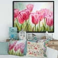 thumbnail image 2 of Designart 'Blossoming Red and Pink Tulips Flowers ' Traditional Framed Canvas Wall Art Print, 2 of 5