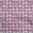 thumbnail image 1 of oneOone Rayon Fuschia Pink Fabric Checks Heart & Diy Clothing Quilting Fabric Print Fabric By Yard 56 Inch Wide, 1 of 4