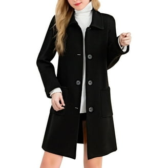 Moxiu Women's Wool Jacket Trench Coat Women Single Breasted