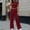 *Wine, variant on ClodeEU Women's Short Sleeve Crewneck Top and Pants Set ,Casual Two Piece Outfit with Pockets Wine,Womens Plus XXL