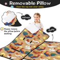 thumbnail image 3 of Rooster and Chick Brown Pattern Teens Toddler Nap Mat with Pillow, Sleeping Mat Bag for Preschool Daycare 59"x22", 3 of 6