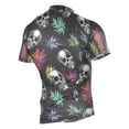 thumbnail image 2 of joogoo Skull Tropical Leaf Pattern Men's Cycling Jerseys Mountain Bike Short Sleeve Tops 2XL, 2 of 7