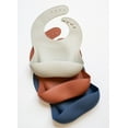 thumbnail image 3 of Silicone Baby Bibs- Waterproof Adjustable Comfortable Bibs | Set of 3 Colors (Blue/Concrete/Clay), 3 of 5