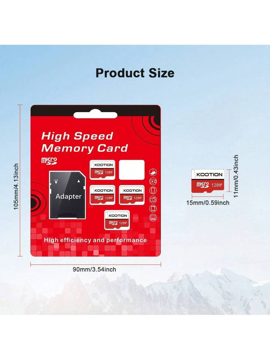 Micro SD Card 256MB 5-Pack, High-Speed TF Memory Card for Smartphones and DVRs, SD Card Mini with Adapter Included, Durable Bulk Data Storage