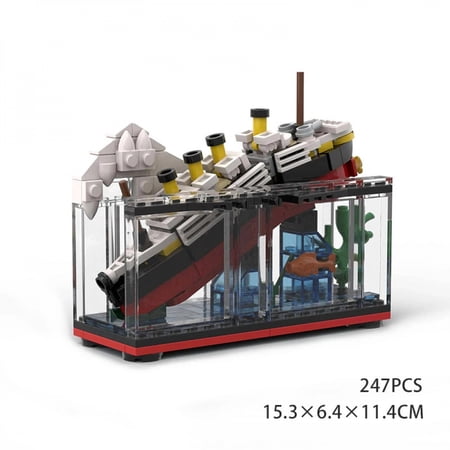 City Movie Titanic Break In Half RMS Cruise Sank Building Blocks MOC Ship Boat 3D Plastic Model Steamboat Sea Scene Kids Toys