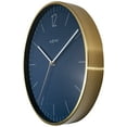 thumbnail image 3 of Essential Gold - Glass / Aluminum 13.4-inch Wall Clock with Silent Movement -  Vintage Blue, 3 of 4