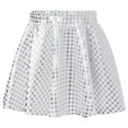 thumbnail image 4 of BOBOGOJP Girls Sequin Skirt Sparkly Toddler Kids Mini Glitter Skirt Elastic Waist Party Pencil Skirt Silver for Size 7-8 Years, 4 of 4