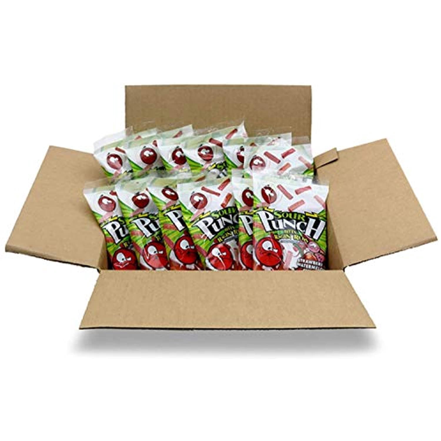 Sour Punch Bites, Rad Reds Watermelon, Strawberry, Cherry & Raspberry Chewy Candy, 5Oz Bag&nbsp;(Pack Of 12) (Packaging May Vary)