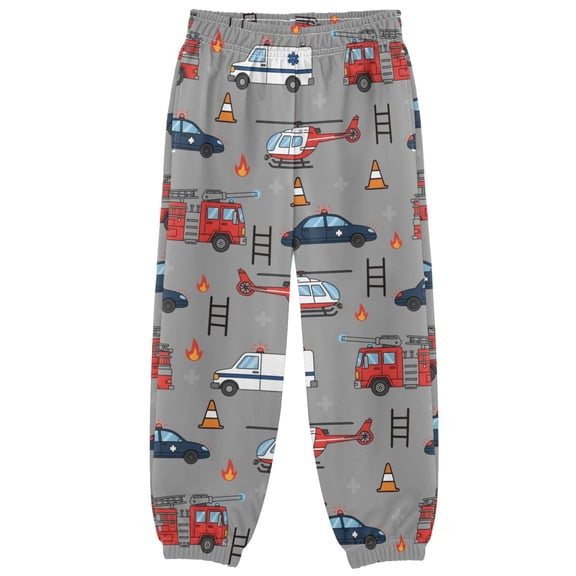joogoo Cartoon Fire Truck Car Boys' Sweatpants Jogger Pants 5-6Y
