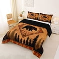 thumbnail image 2 of jejeloiu Western Bear Full Size Comforter Sets,Forest Silhouette Bedding Comforter Set For Boys,Orange Brown,Black Reversible,3pcs,1 Comforter and 2 Pillowcases, 2 of 7