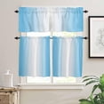 thumbnail image 2 of Kitchen Curtains Set, Sky Blue Ombre Kitchen Curtains and Valances Set, Farmhouse Blue Gradient Aesthetic Rod Pocket Tier Curtains 24 Inch Length for Cafe/Bedroom Windows, 2 of 6