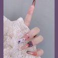 thumbnail image 3 of 3D Flower Design Artificial Nails, Fashion Design Press On Nails With Leopard Print French Tip For Women And Girls, Easy Application In 12 Different Sizes, 3 of 5