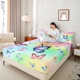 thumbnail image 4 of Homewish Colorful Butterflies 4 Pieces Queen Sheet Sets For Children Kids Teens,Dreamy Princess Ultra Soft Flat Sheet,Abstract Gradient Ombre Queen Fitted Sheet,Luxury Bedroom Decor, 4 of 7