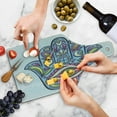thumbnail image 4 of Hamsa Cutting Board, Spring Nature Inspired Design Positive Doodle Lily Bloom Print, Decorative Tempered Glass Cutting and Serving Board, Wine Bottle Shape, Blue Pink Green, by Ambesonne, 4 of 5