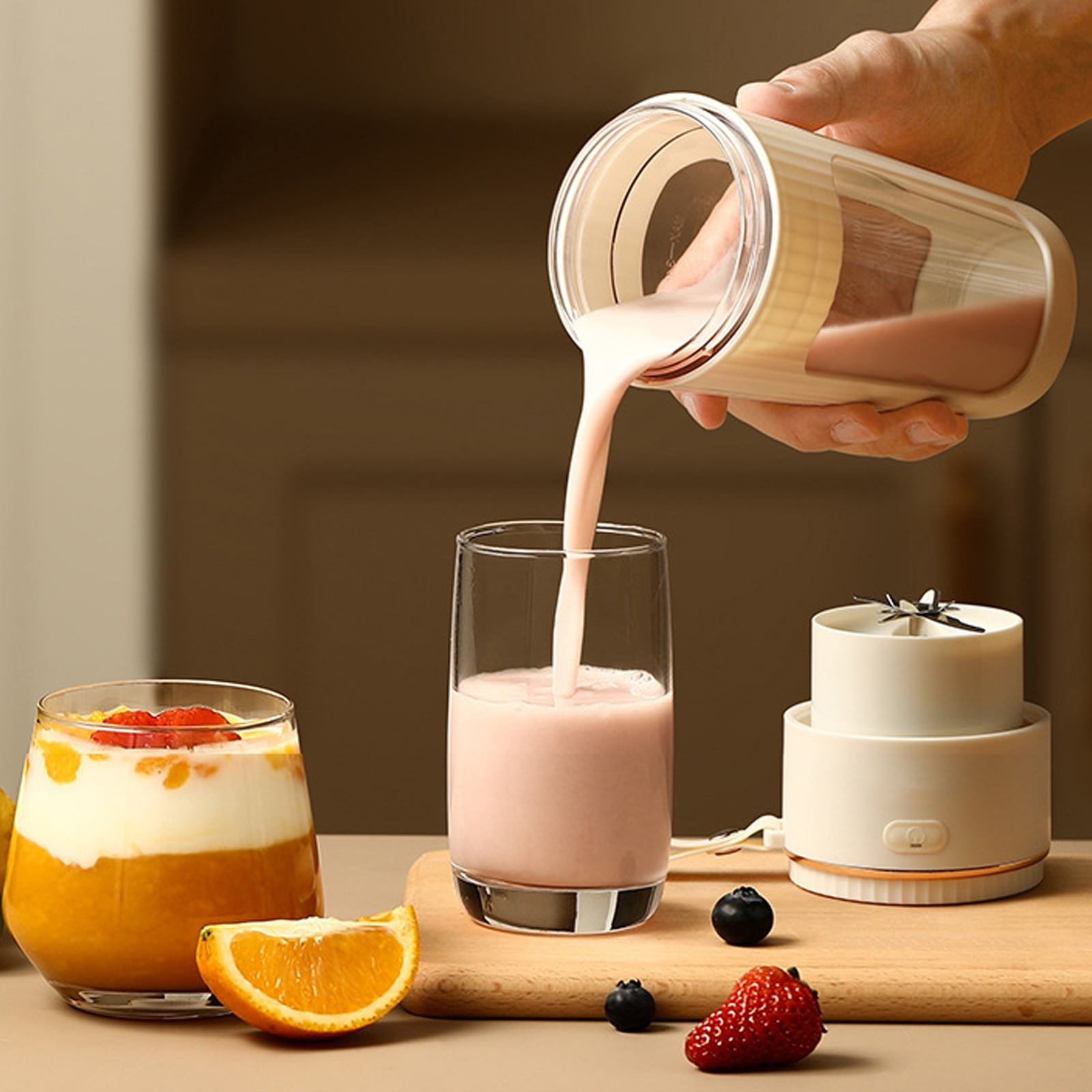 Portable Blender, Personal Size Blender for Shakes and Smoothies with 10 Ultra Sharp Blades, 16 Oz Mini Blender USB Rechargeable Type-C for Travel&Picnic&Office&Gym