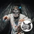 thumbnail image 3 of ColoMX Máscara de lobo de Halloween ornamento para adultos Máscara de mascarada de animales realista Máscara de disfraz de lobo de media cara para fiesta de cosplay Máscara de cara de lobo única, 3 of 7