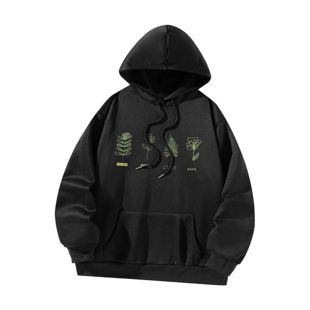 Sudadera con capucha de manga larga para hombre y mujer, suéter con estampado gráfico de otoño, ropa de moda para salir a la calle, sudadera informal , negro, S Yinane sudadera con capucha de las mujeres