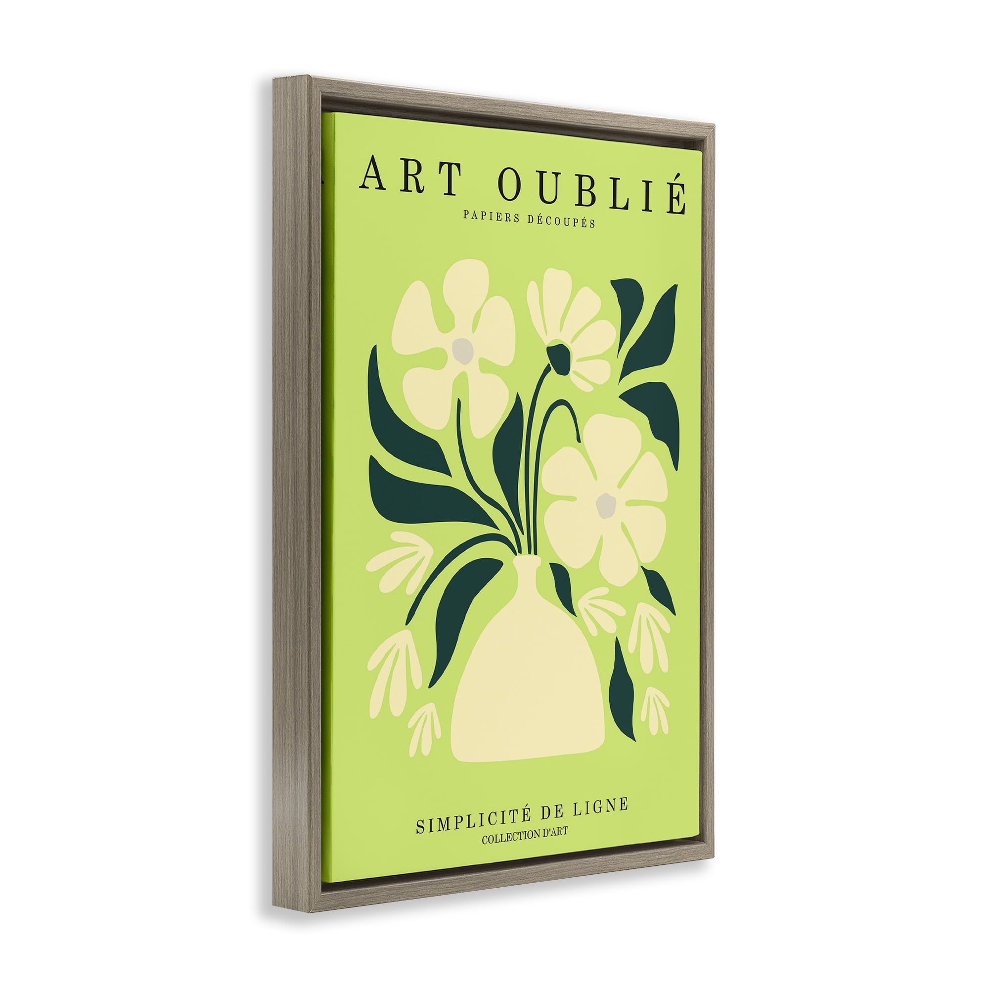 Stupell Industries French Gallery Bouquet Typography Painting Brown Floater Framed Art Print Wall Art, 17 x 25