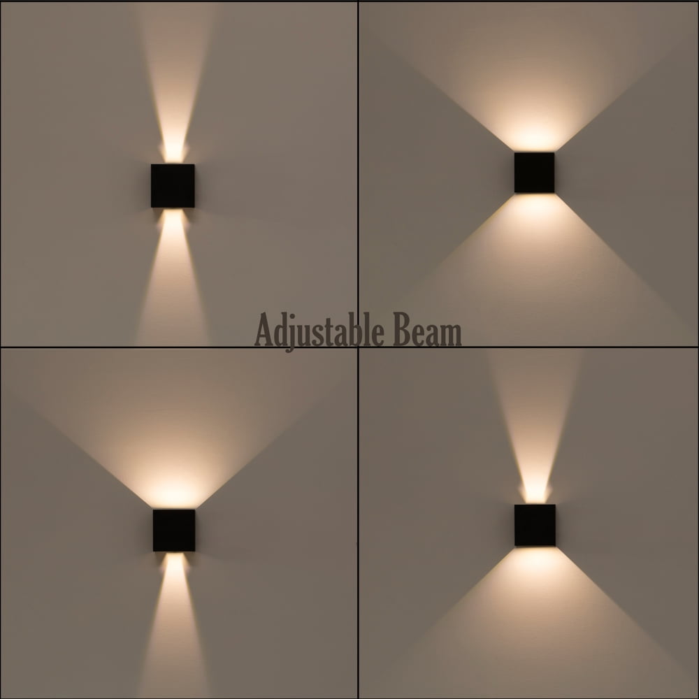Modern Wall Sconce LED Waterproof Wall Lamp Aluminum with Adjustable Beam 10-Watt 3000K Warm White Indoor Outdoor for Bathroom Bedroom