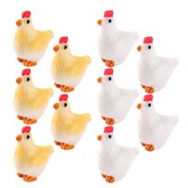 Supvox 10Pcs Resin Hen Figurine Multi Garden Decoration Farm Animals Toys Set