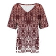 thumbnail image 4 of My Orders Lightweight Tops & Blouses Plus Size Blouses for Women V Neck Womens Summer Shirts with Sleeves Women Casual Tops Trendy Warehouse Today Shipping, 4 of 5