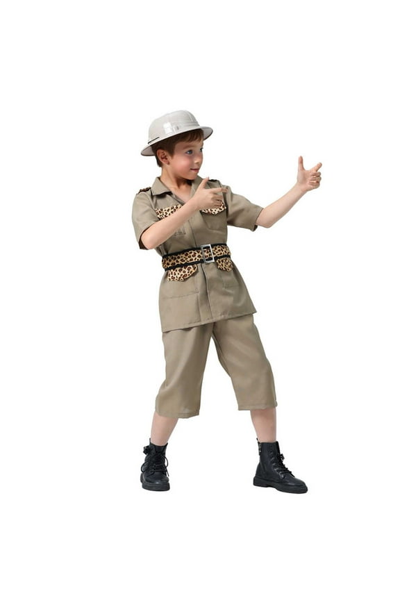 Boys Clothes Shorts Sets Boys Girls Kids Jungle Occupational Party Halloween Party Performance Clothes 9-10 Years