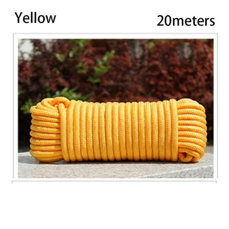 

5/10/20meters 5/10/20meters length Hiking Camping Equipment 10 Colors Diameter 3mm Paracord Cord Paracords 550 Rope Lanyard Tent Ropes Survival kit YELLOW 20METERS