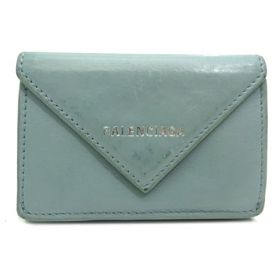 Pre-Owned Balenciaga Paper Wallet Women's Tri-fold 3991446.4005 Leather Pastel Light... (Fair)