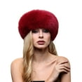 thumbnail image 2 of Women's Bomber Hats Solid Color Big Round Hat Winter Warm Fashion Hat Multi Color, Women's Accessories Bomber Hats, 2 of 3