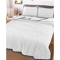 thumbnail image 3 of Quilts Twin Size, Pure White Soft Comforter Bedding Set for Bed, Simple Solid Color Lightweight Quilted Bedspread with Pillow Cover(2 Pieces) for All Season, 68x86 Inch, 3 of 6