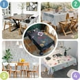 thumbnail image 4 of Pioneer Flower Floral Print Pattern Rectangle Tablecloth 60"x84",Waterproof Polyester Rectangle Table Cloth, Wipeable Spillproof Polyester Tablecloth for Dining, Camping, Indoor and Outdoor, 4 of 5