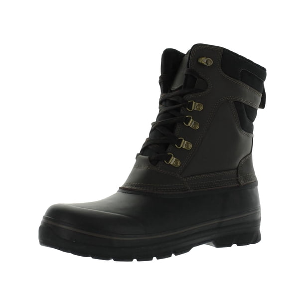 Khombu Mens Kenny Leather Duck Rain Boots Brown 12 Medium (D 