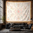 thumbnail image 6 of Symmetrical Peach Blossom and Sage Vine Pattern Set Against Cream, Peaceful Watercolor for Boho Decor Lovers, Floral Wall Art, Housewarming Gift Tapestry Wall Hanging for Bedroom and Living Room, 6 of 7