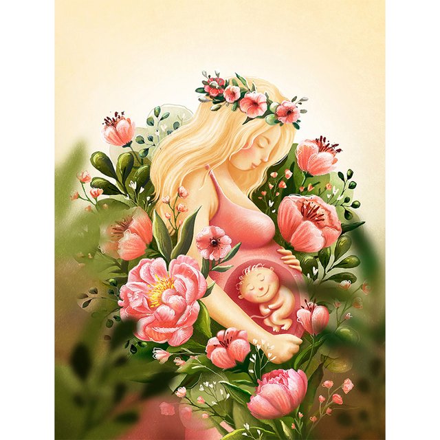 Pintura de diamante (DE9547) Diamante de imitación Madre en flor Cuadrado DIY 5D Kit 40x50cm FLhrweasw Nuevo
