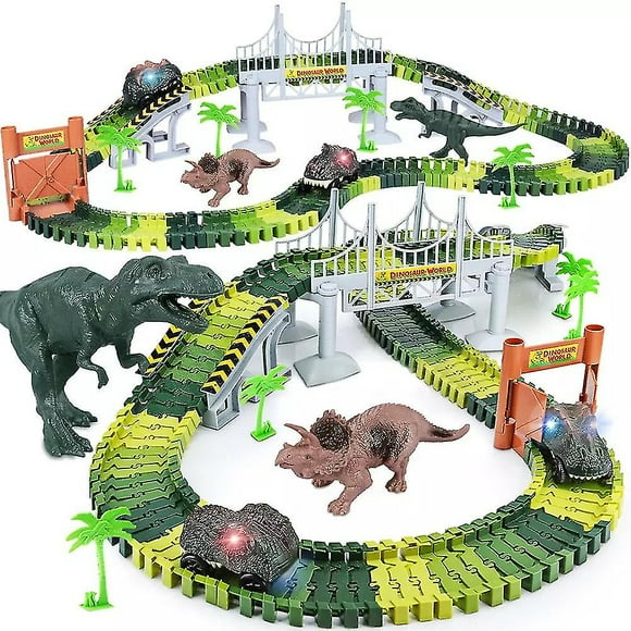 Dinosaur Tracks Train Set Tracks Electric Car Track Playset Dino Race Car Toy Gift