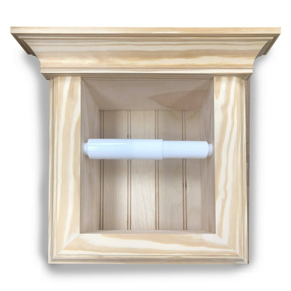 Typhon Recessed Solid Wood Toilet Paper Holder 7 x 8.5, Unfinished